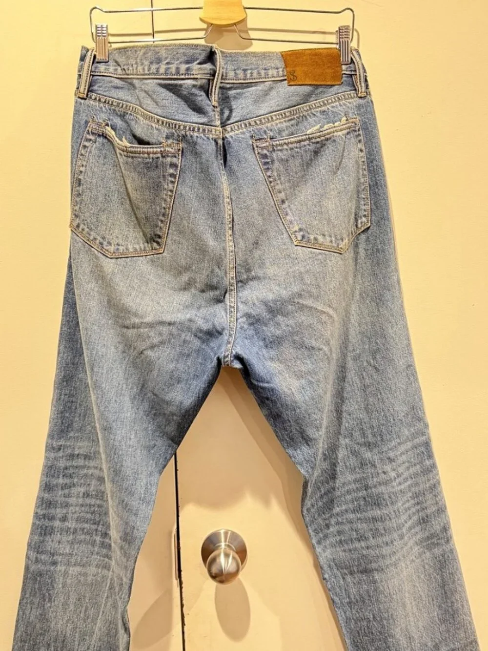 Todd Snyder Straight Fit Jeans 38x32 Medium Wash Cropped 27” Raw Hem